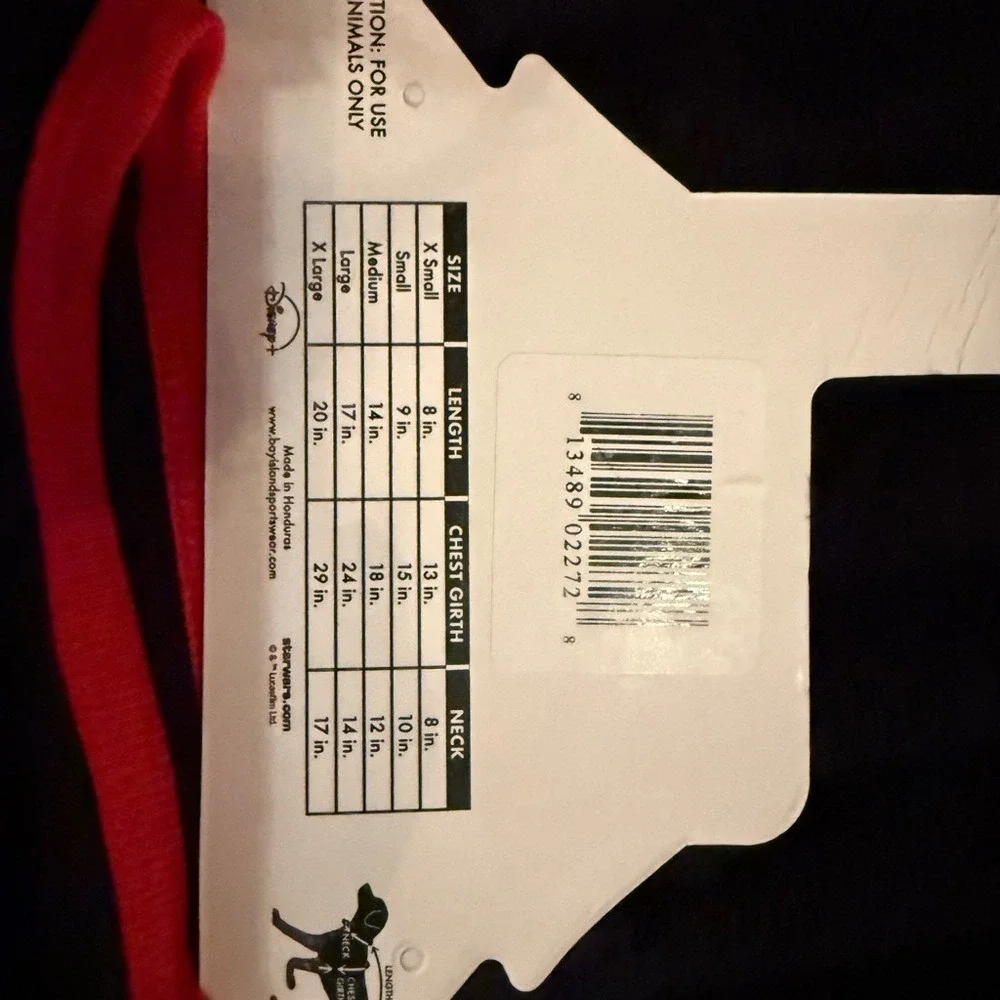 Star Wars Black and Red‎ Dog Tee - Merry Force Be With You - Size Medium